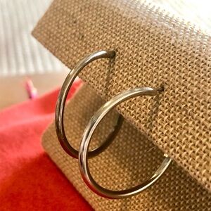 - Silver hoop earrings